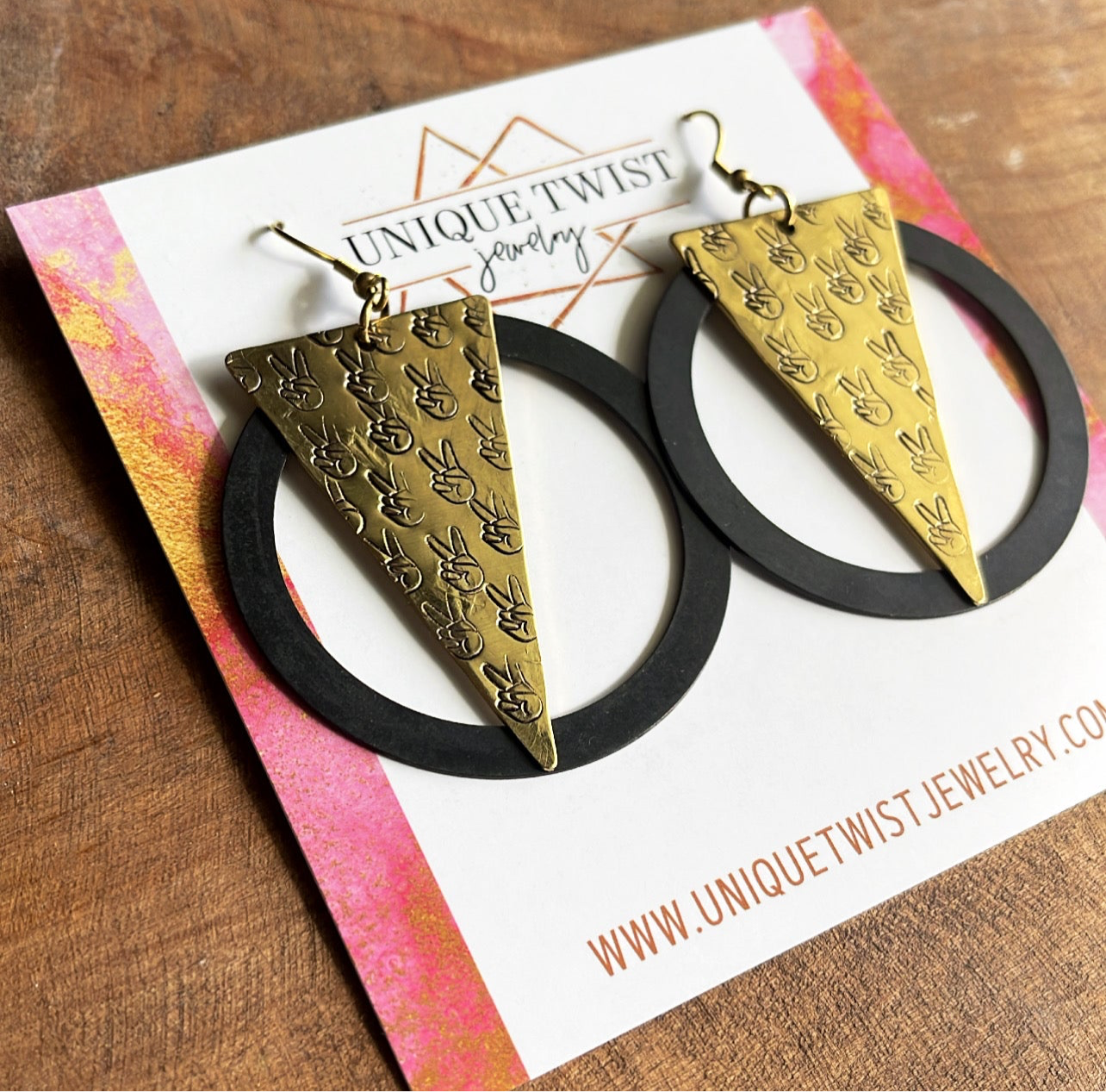 “V’s Up” Hand Stamped Vandal Earrings