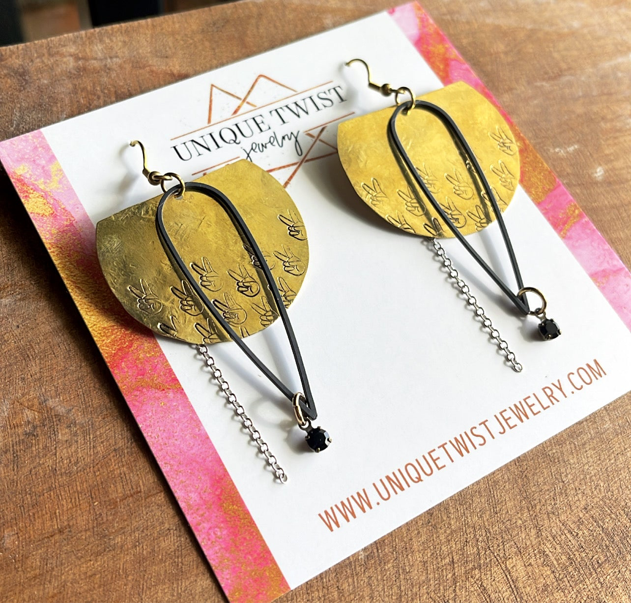 “V’s Up” Hand Stamped Vandal Earrings