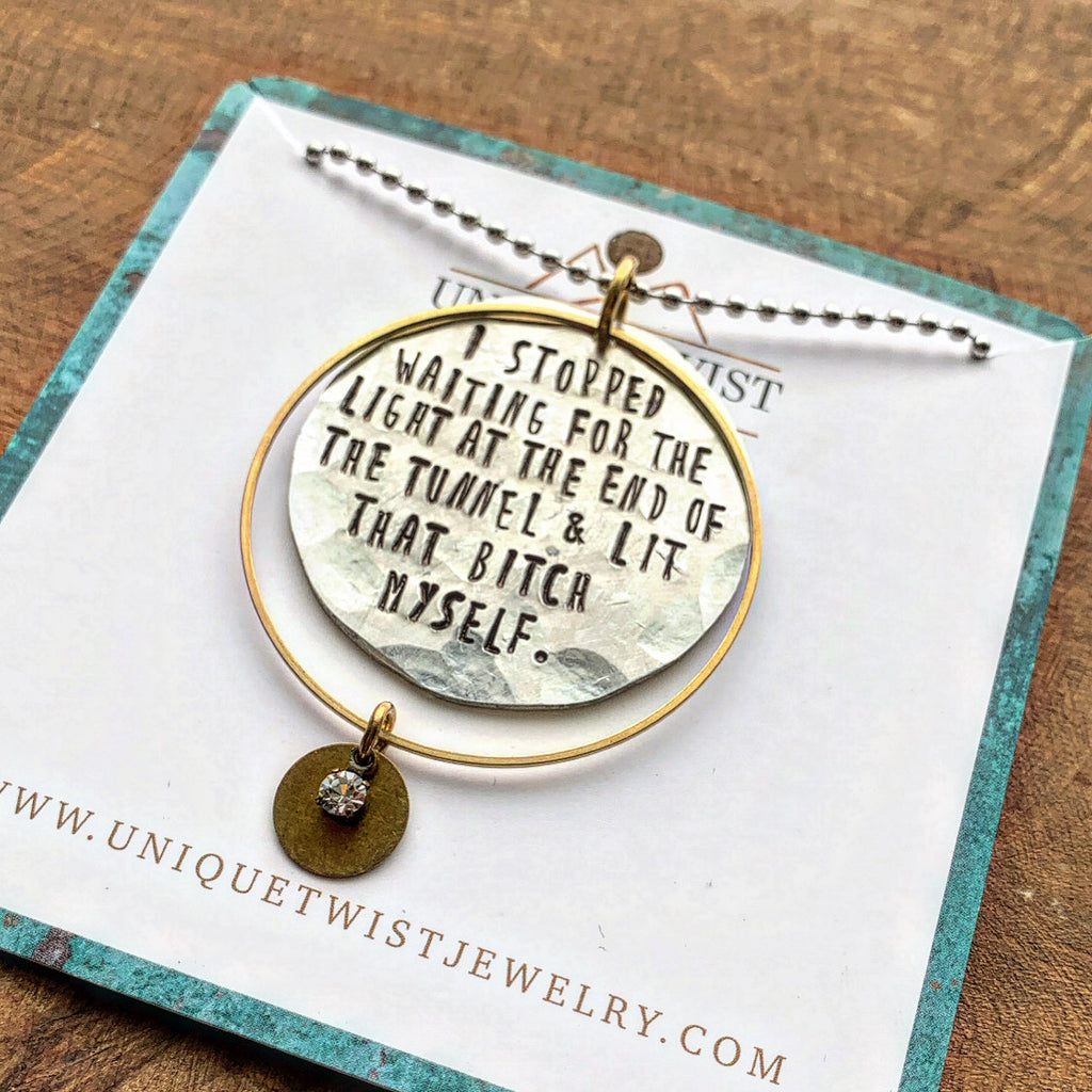Hand Stamped I Stopped Waiting Necklace