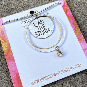 “I am the Storm" Hand-Stamped Necklace