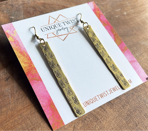 “V’s Up” Hand Stamped Vandal Earrings