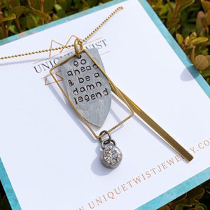 Go Ahead and be a damn legend Hand-stamped necklace. Handmade jewelry by Unique Twist Jewelry.