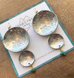 The “Colby” Hand stamped Earrings