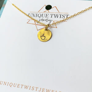 Give em the bird brass hand-stamped necklace. Handmade jewelry by Unique Twist Jewelry.