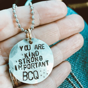 “Affirmations” Hand Stamped Necklace