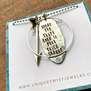 “Speak the Truth” Hand Stamped Necklace