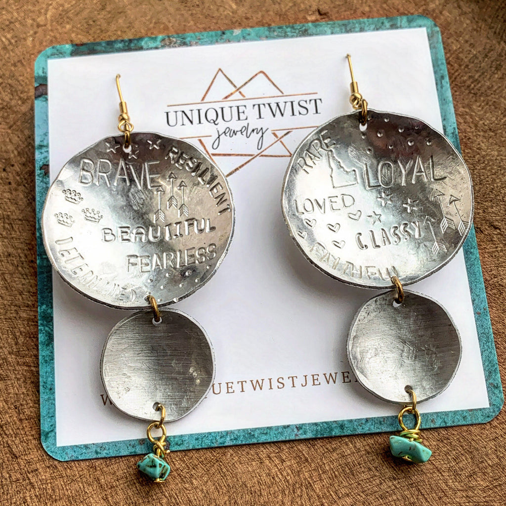 The “Colby” Hand stamped Earrings