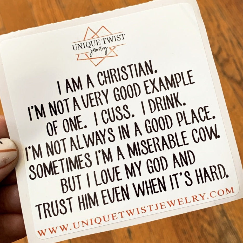 “I Am a Christian” Sticker