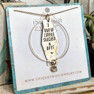 “I Run On” Hand stamped Necklace
