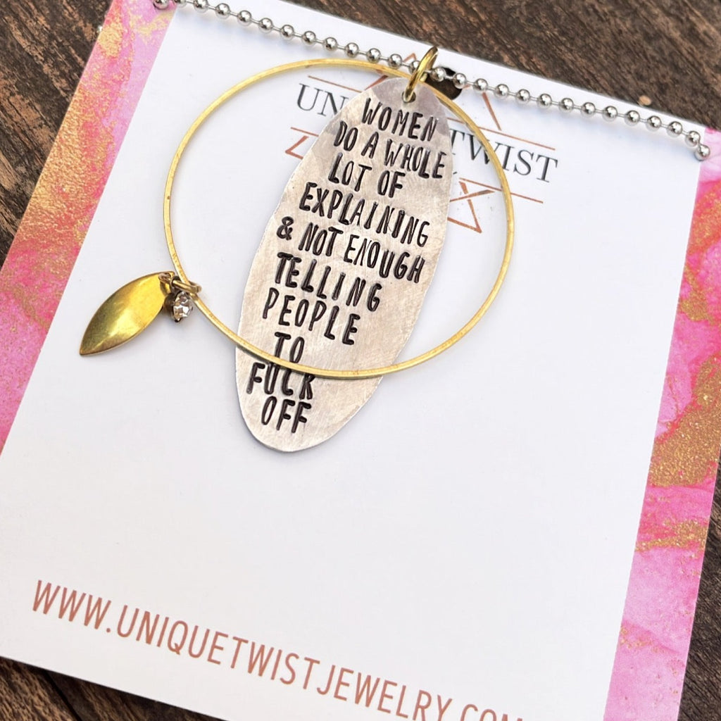 “Women Do… “ Hand Stamped Necklace